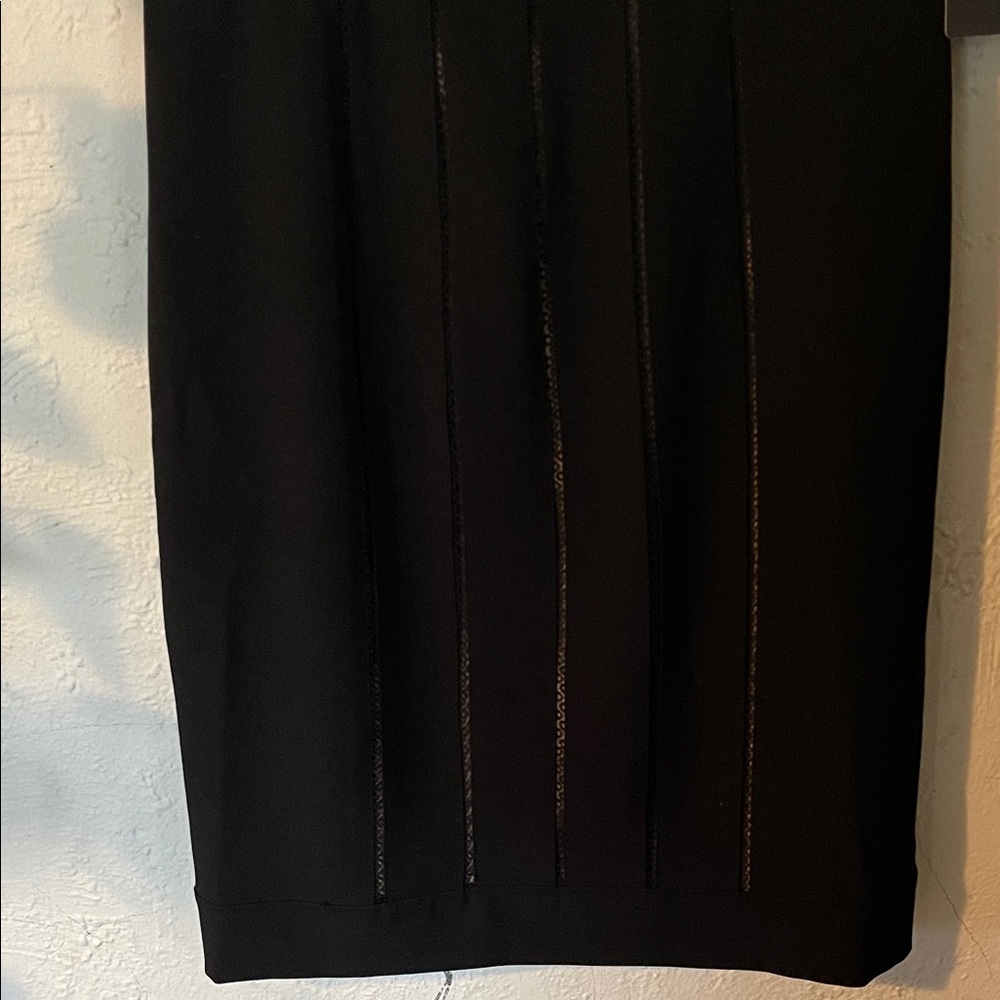 Adrianna Papell Crepe Sheath Dress with Lace Insets - Picture 3 of 8